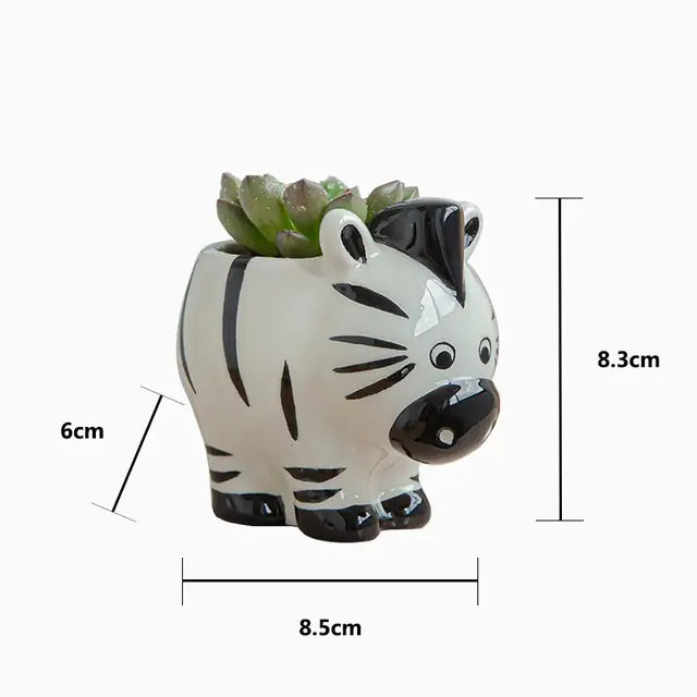 Liora Nordic Ceramic Animal Flower Pots — Decorative Planters for Indoor & Outdoor Use