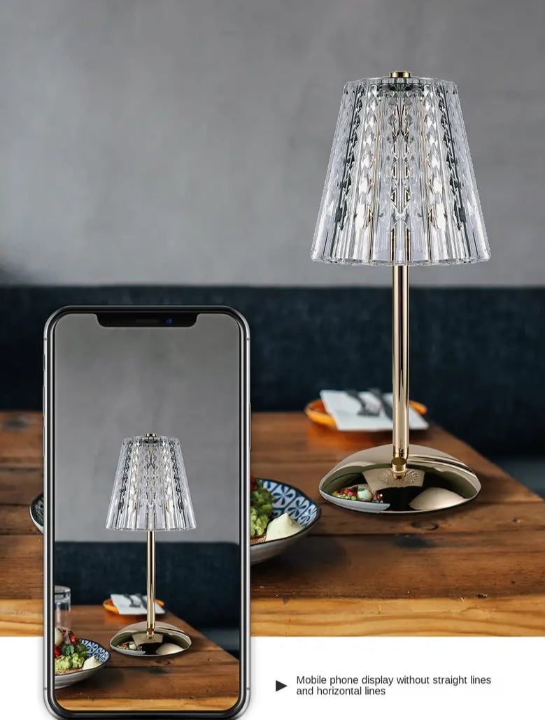 Liora Touch Sensor USB Rechargeable Metal Table Lamp – Modern Dimmable Bedside Light