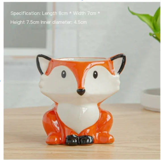 Liora Nordic Ceramic Animal Flower Pots — Decorative Planters for Indoor & Outdoor Use