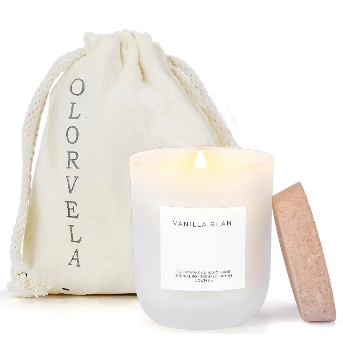 Liora Luxury Olorvela Vanilla Scented Soy Candle — Highly Fragrant Home Décor