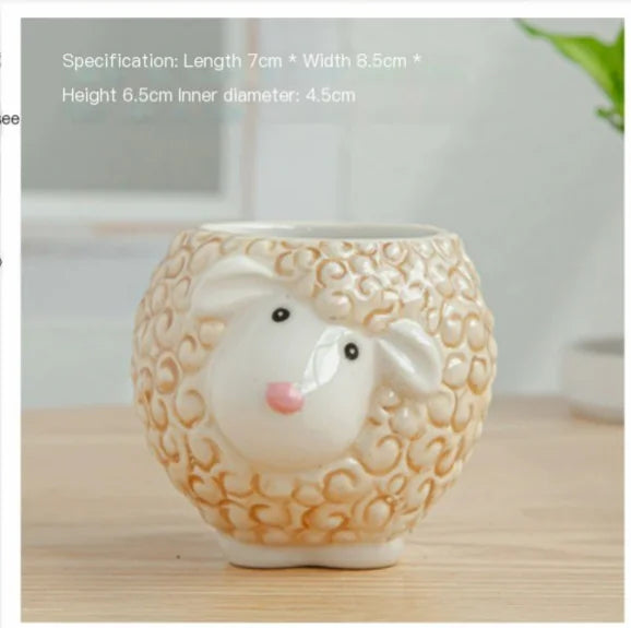 Liora Nordic Ceramic Animal Flower Pots — Decorative Planters for Indoor & Outdoor Use