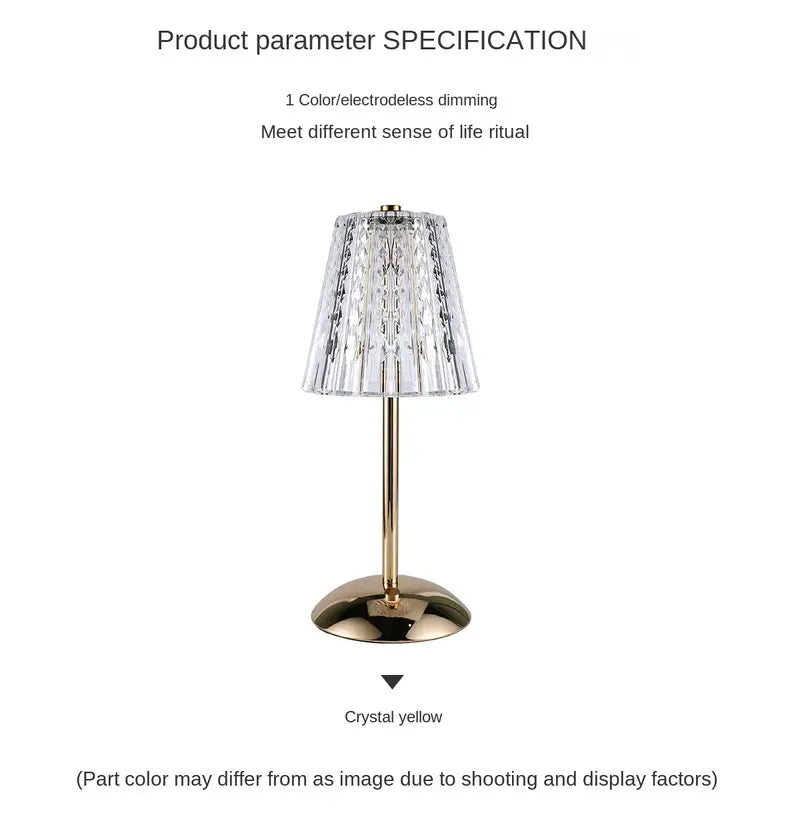 Liora Touch Sensor USB Rechargeable Metal Table Lamp – Modern Dimmable Bedside Light