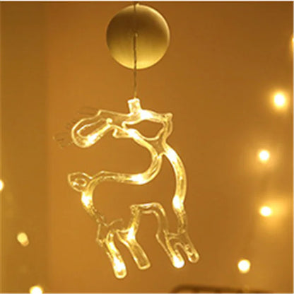 Liora LED Christmas Star and Bell Suction Cup Lights – Festive Window Decorations, Battery Operated