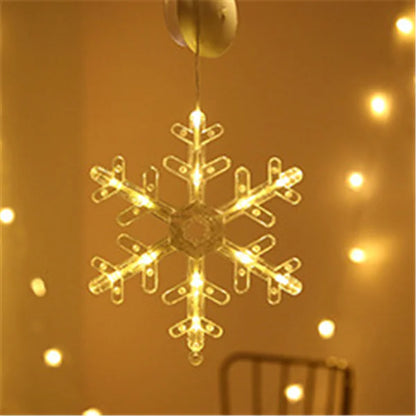 Liora LED Christmas Star and Bell Suction Cup Lights – Festive Window Decorations, Battery Operated