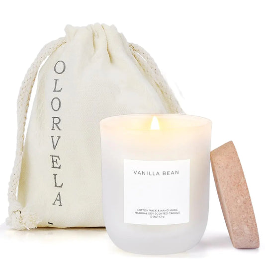 Liora Luxury Olorvela Vanilla Scented Soy Candle — Highly Fragrant Home Décor
