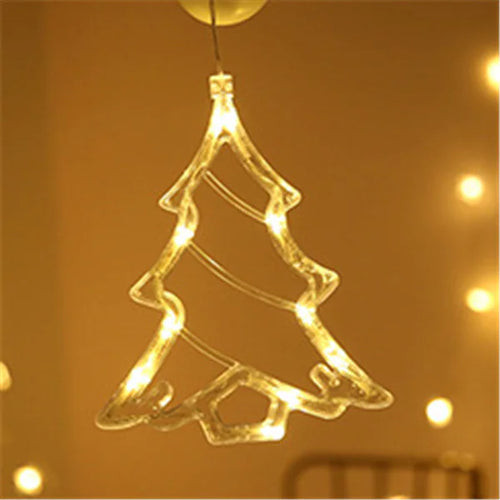 Liora LED Christmas Star and Bell Suction Cup Lights – Festive Window Decorations, Battery Operated