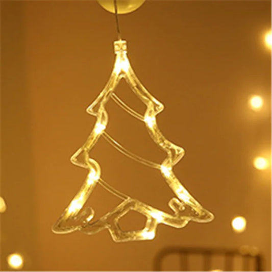 Liora LED Christmas Star and Bell Suction Cup Lights – Festive Window Decorations, Battery Operated
