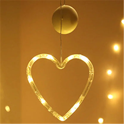 Liora LED Christmas Star and Bell Suction Cup Lights – Festive Window Decorations, Battery Operated