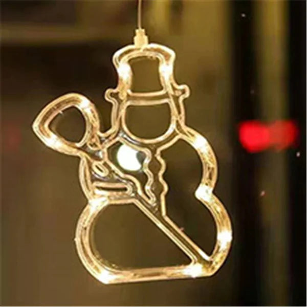 Liora LED Christmas Star and Bell Suction Cup Lights – Festive Window Decorations, Battery Operated